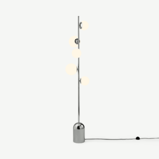 An Image of Vetro Floor Lamp, Chrome & Opal Glass