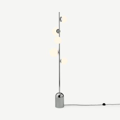 An Image of Vetro Floor Lamp, Chrome & Opal Glass