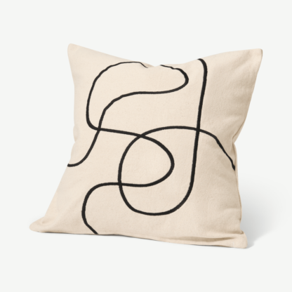 An Image of Elysian Cotton Cushion, 50 x 50cm, Off-white