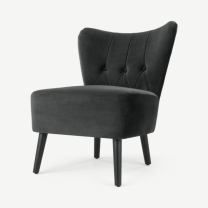 An Image of Charley Accent Armchair, Mirage Grey Velvet
