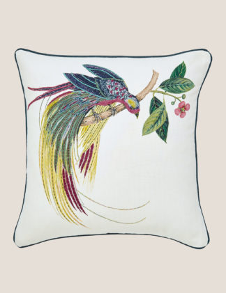 An Image of M&S Sanderson Pure Cotton Tulipomania Embroidered Cushion