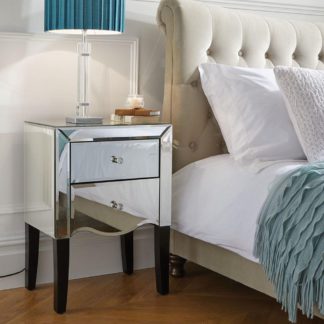 An Image of Palermo Mirrored 2 Drawer Bedside Table