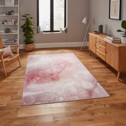 An Image of Michelle Collins Abstract Rose Crimson Rug Rose (Pink)