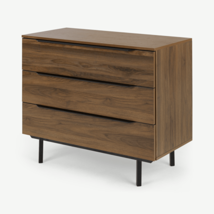 An Image of Damien Chest of Drawers, Walnut & Black