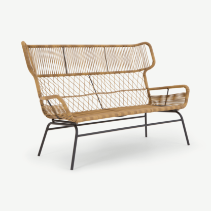 91cb072dbd252a2d2e1e2489541a398f6fa537bd04610d8dd152f7be4010953e-1.png An Image of Lyra Garden 2 Seater Sofa, Charcoal Grey