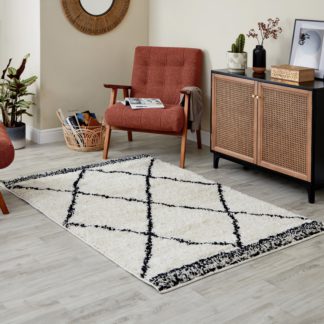 An Image of Berber Monochrome Rug Black and white