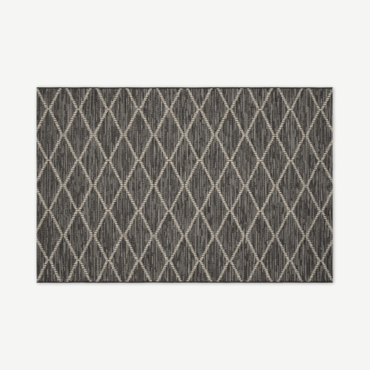 An Image of Vinonelo Indoor/Outdoor Rug, Extra Large 200 x 300 cm, Charcoal Grey