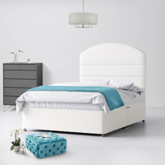 An Image of Dudley Lined White Fabric 2 Drawer Same Side Divan Bed - 3ft Single