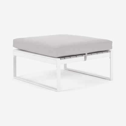 An Image of Catania Garden Modular Ottoman, White and Polywood