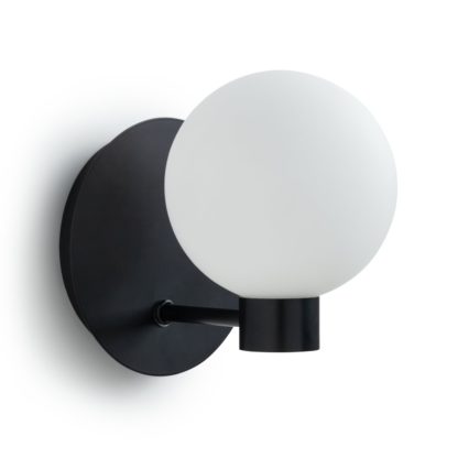 An Image of Habitat Salarino Opal Wall Light - Black