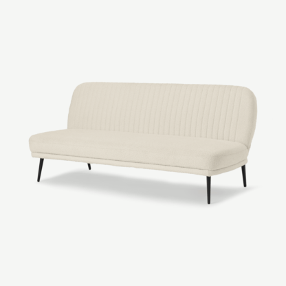 An Image of Sylvie Click Clack Sofa Bed, Whitewash Boucle