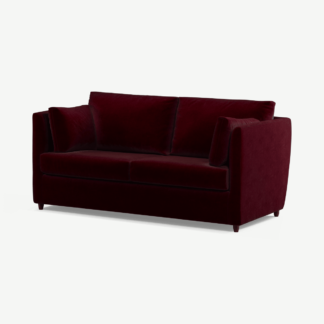 An Image of Milner Sofa Bed with Foam Mattress, Shiraz Burgundy Velvet