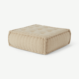 An Image of Sully Large Floor Cushion, Oatmeal Cotton Slub