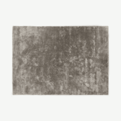 An Image of Merkoya Luxury Viscose Rug, Large 160 x 230cm, Grey