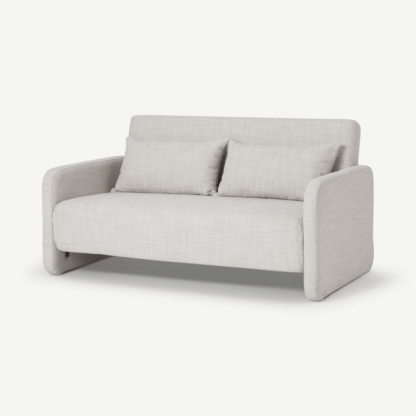 An Image of Vinnie Large Double Sofa Bed, Ecru Loop Textured Boucle