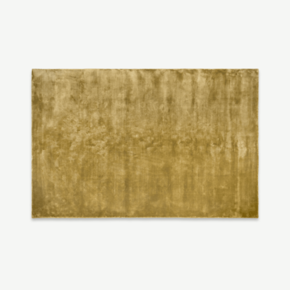 An Image of Merkoya Luxury Viscose Rug, Large 160 x 230cm, Antique Gold