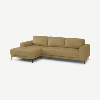 An Image of Luciano Left Hand Facing Corner Sofa, Pale Tan Leather