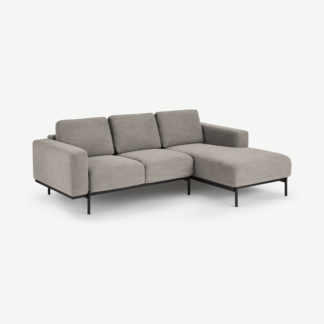 An Image of Jarrod Right Hand facing Chaise End Corner Sofa, Washed Grey Cotton