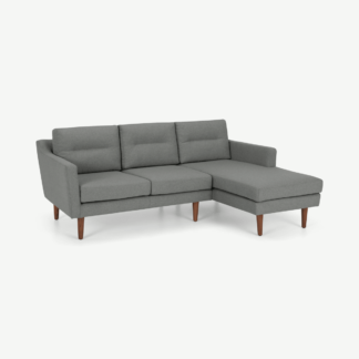 An Image of Walker Right Hand Facing Chaise Corner Sofa, Mountain Grey