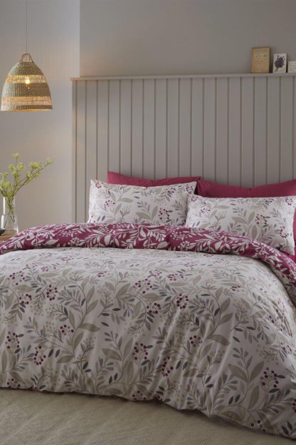 An Image of Brushed Lingonberry Floral King Duvet Set