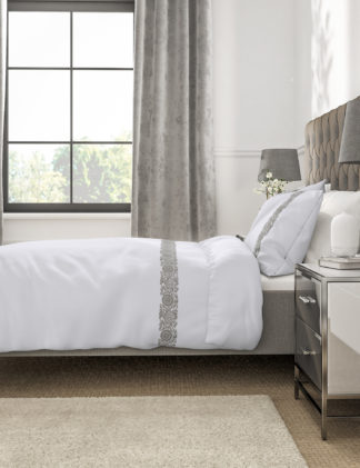 An Image of M&S Pure Cotton Embroidered Edge Bedding Set
