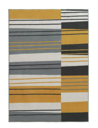 An Image of Habitat Abstract Rug - 120x170cm - Mustard