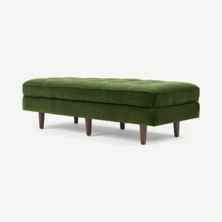 An Image of Scott Ottoman Bench, Grass Cotton Velvet