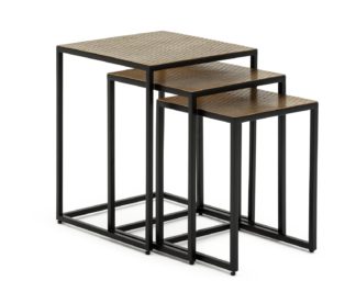 An Image of Habitat Raza Nest of 3 Tables - Brass