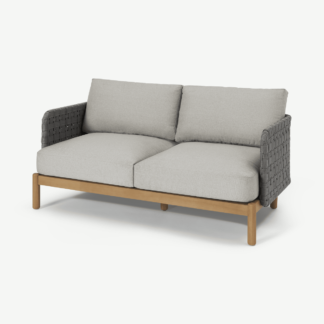 An Image of Kolbe Garden 2 Seater Sofa, Grey & Acacia Weave