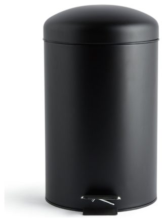 An Image of Habitat 12 litre Domed Pedal Bin - Black