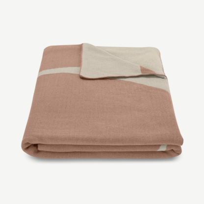 An Image of Isola 100% Cotton Knitted Throw, 130 x 170cm, Pink