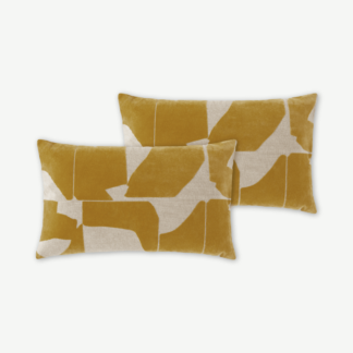 An Image of Rudzi Set of 2 Cushions, 30 x 50cm, Tan