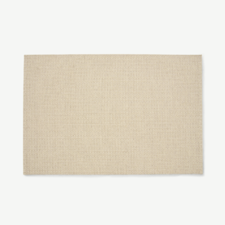An Image of Mellis Wool-Blend Flatweave Rug, Large 160 x 230cm, Natural Check