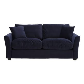 An Image of Taylor 3 Seater Sofa, Sunningdale Midnight Blue