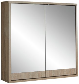 An Image of Lloyd Pascal Maia 2 Doors Mirrored Cabinet - Light Wood