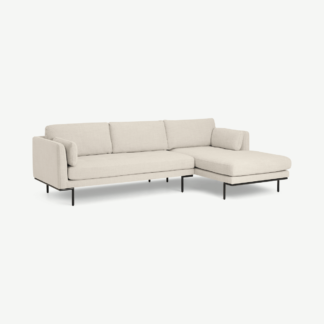 An Image of Harlow Right Hand Facing Chaise End Sofa, Oatmeal Textured Weave Fabric