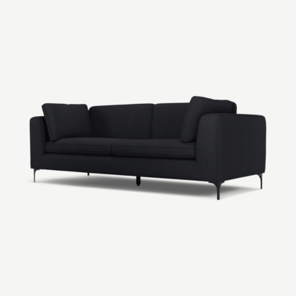 An Image of Monterosso 3 Seater Sofa, Elite Slate with Black Leg