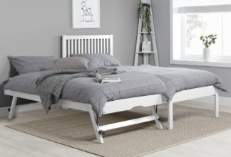 An Image of Buxton White Wooden Guest Bed Frame - 3ft Single