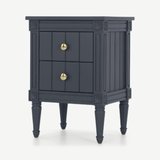 An Image of Bourbon Vintage Bedside, Slate Blue