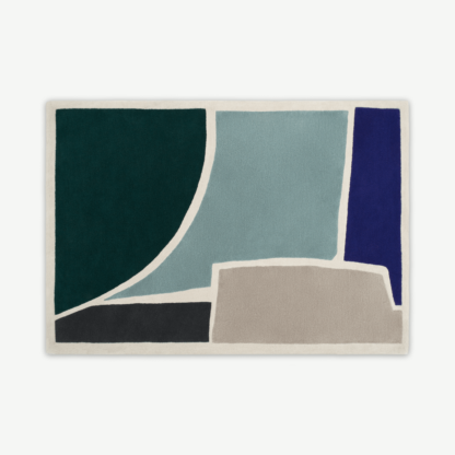 An Image of Juula Large Hand Tufted Wool Rug, 160 x 230cm, Blue