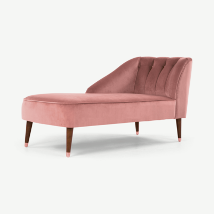 An Image of Margot Left Hand Facing Chaise Longue, Old Rose Velvet