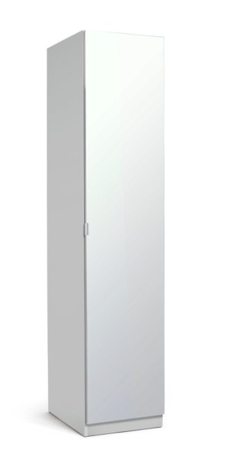 An Image of Habitat Munich 1 Door Mirror Wardrobe - White