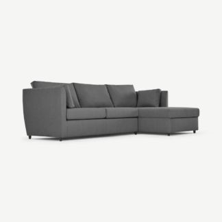 An Image of Milner Right Hand Facing Corner Storage Sofa Bed with Memory Foam Mattress, Night Grey