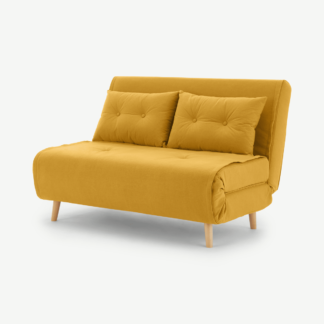 An Image of Haru Small Sofa Bed, Butter Yellow
