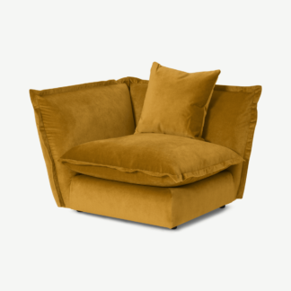 An Image of Fernsby Corner Modular Chair, Mustard Recycled Velvet