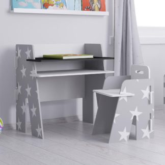 An Image of Star Grey and White Desk and Chair