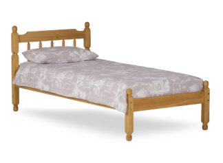 An Image of Wooden Bed Frame 4ft Small Double Colonial Waxed Pine