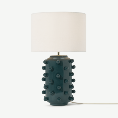 An Image of Bobble Table Lamp, Teal Ceramic