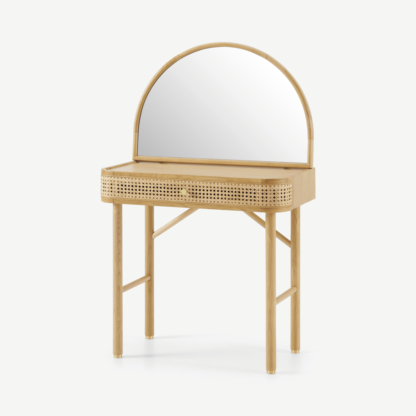 An Image of Ankhara Dressing Table, Rattan & Oak