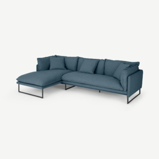 An Image of Malini Left Hand Facing Chaise End Sofa, Orleans Blue